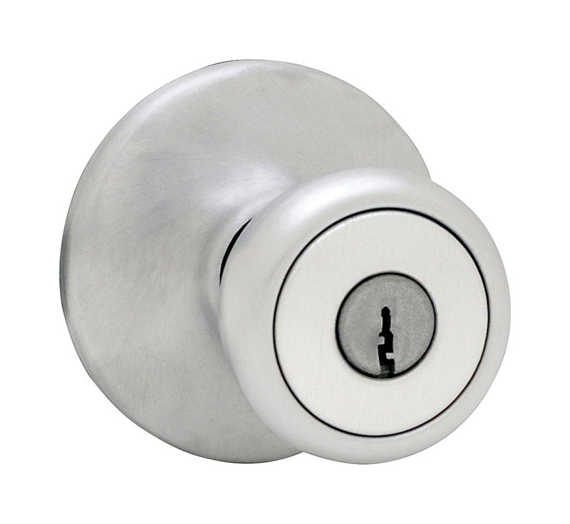 Kwikset 400M 26D Mobile Home Satin Chrome Entry Knob 1-3/4 in. 94002-824