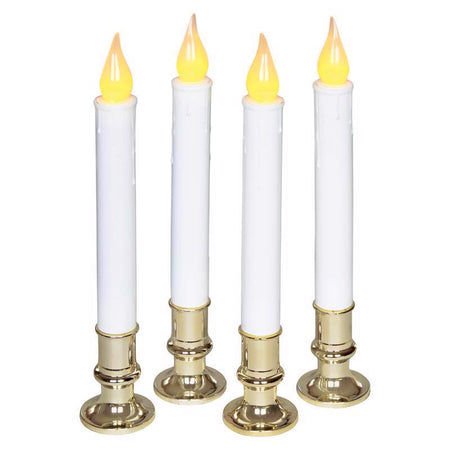 Celebrations LED Taper Flickering Candle White 4 pk 24329-73A-1