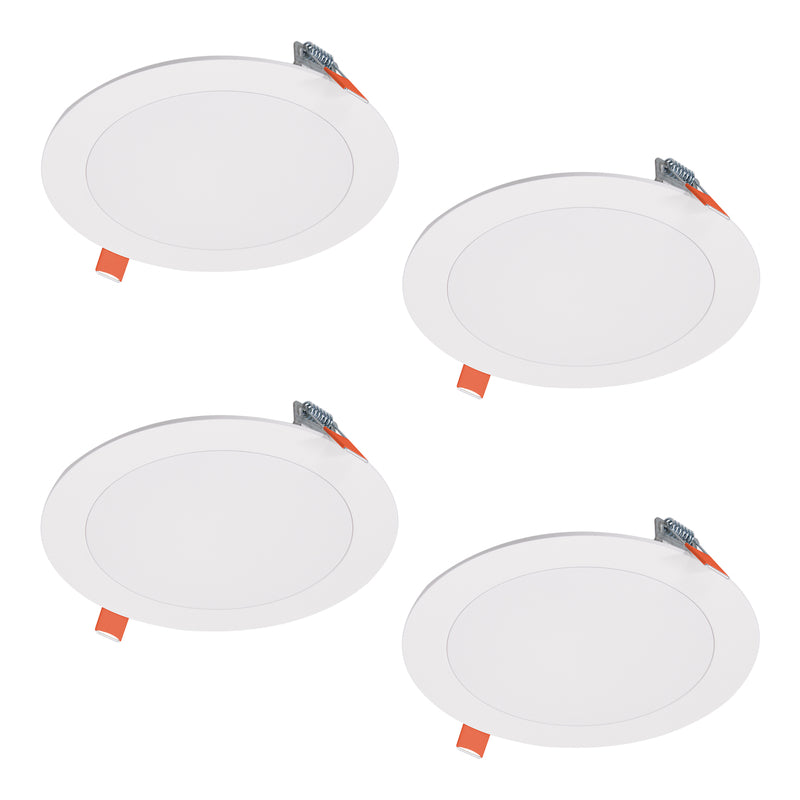 Halo HLB Lite Matte White 6 in. W LED Canless Recessed Downlight 4-Pack HLBSL6099FS354P