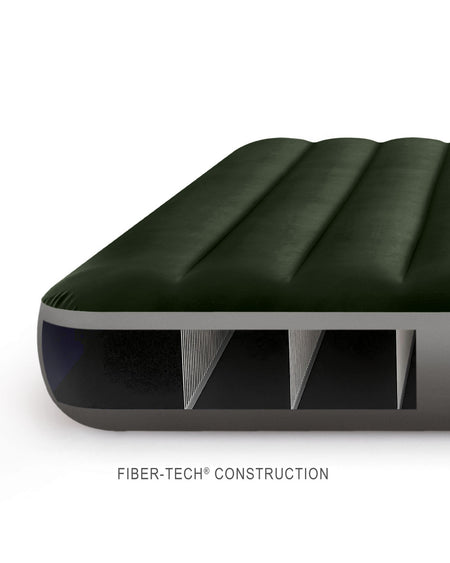 The photograph showcases an air mattress composed of foam material and equipped with a zipper for hassle-free use.
