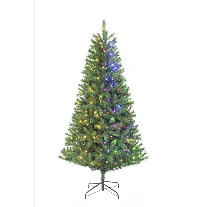 Celebrations 6-1/2 ft. 200 LED Light Mixed Pine Color Changing Christmas Tree KH66-613-200