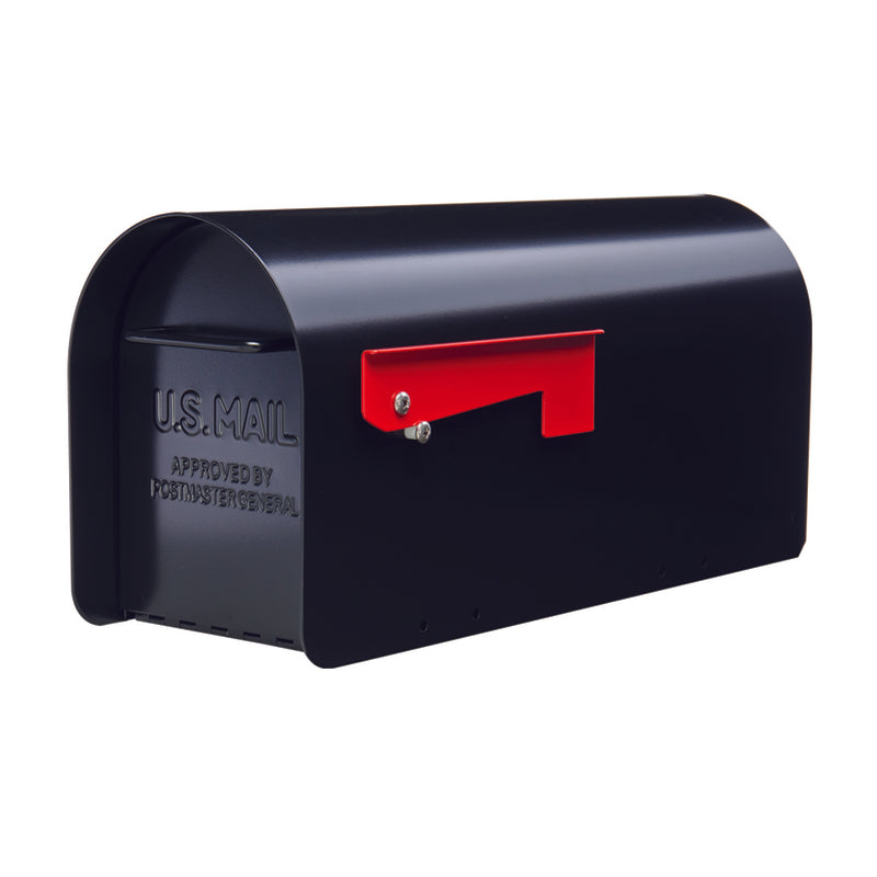 Gibraltar Mailboxes Ironside Contemporary Galvanized Steel Post Mount Black Mailbox MB801BAM