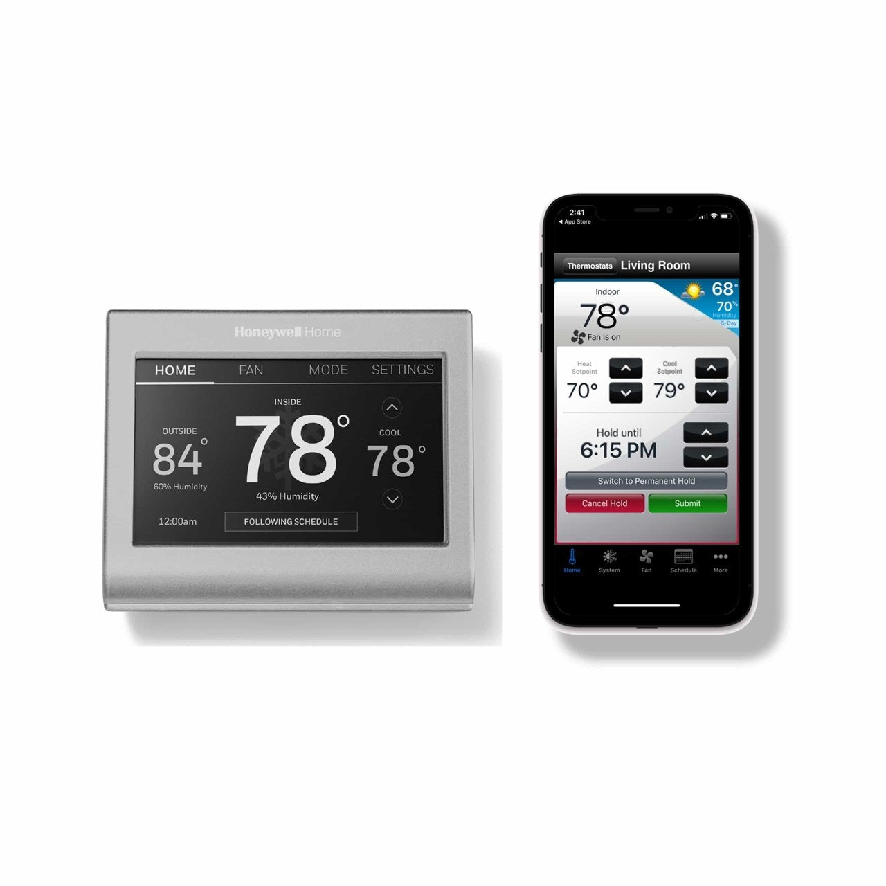 Honeywell Smart Color WiFi Touch Screen Programmable Thermostat RTH9585WF1004W-3