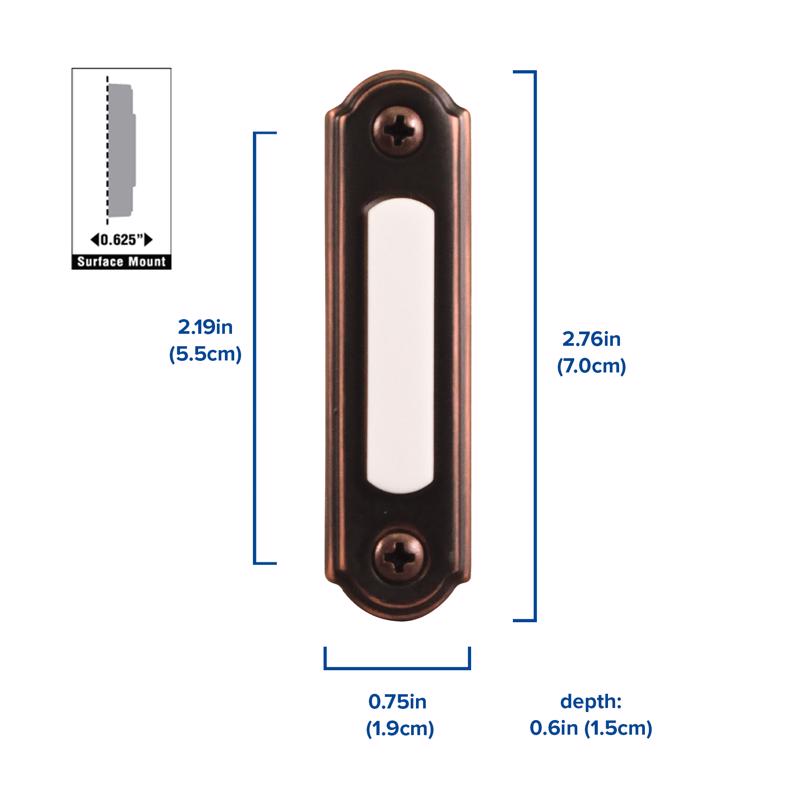 Heath Zenith Oil Rubbed Bronze Wired Pushbutton Doorbell SL-557-2