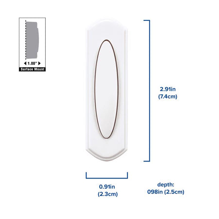 Heath Zenith White Wireless Pushbutton Doorbell SL-7797-2