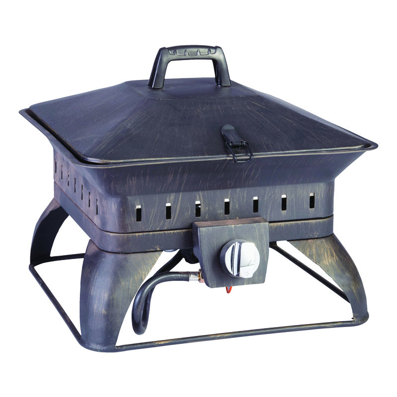 Living Accents 18.7 in. W Porcelain/Steel Square Propane Fire Pit SRGF11613