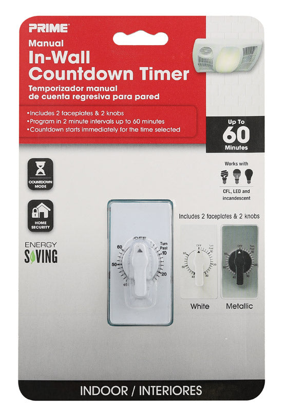 Prime EZ-SET Indoor In Wall Countdown Timer TNIW060-RC
