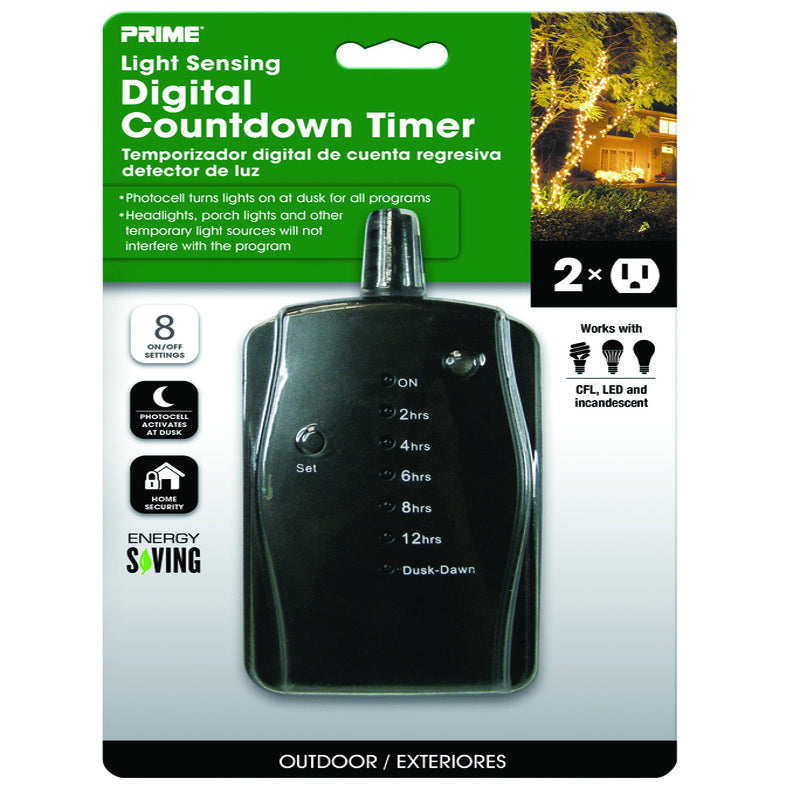 Prime Outdoor Countdown Timer 125 V Black TNOLED02-RC