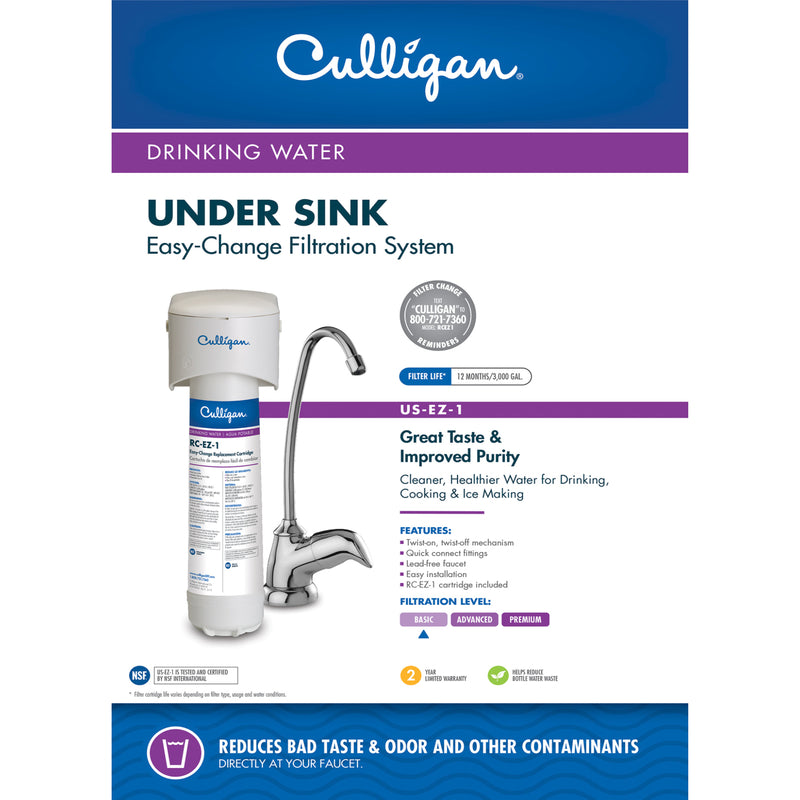 Culligan Easy Change Under Sink Drinking Water Filter US-EZ-1