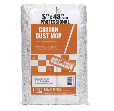 Elite 5" X 48" Professional Cotton Dust Mop Refill 127-DUST-R-48