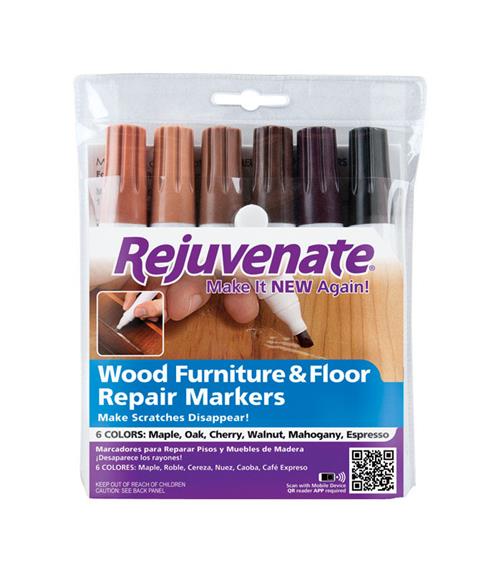 Rejuvenate Wood Furniture & Floor Repair Markers RJ6WM - Box of 6