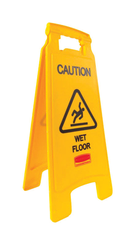 Rubbermaid 6112-77 Floor Sign with Caution Wet Floor Imprint 2-Sided