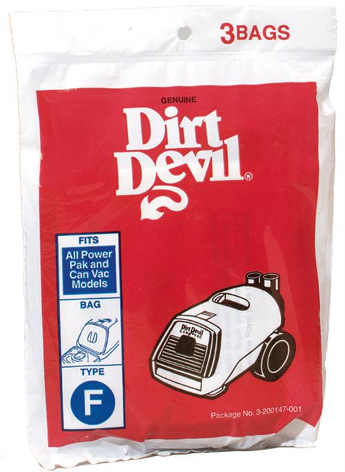 Dirt Devil Type F Vacuum Cleaner Bags 3-Pack 3200147001