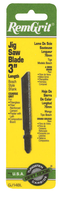 Disston RemGrit 3" Coarse Carbide Grit Jig Saw Blade GJ14BL