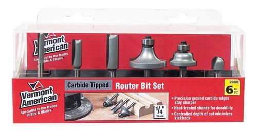 Vermont American 6 Piece Router Bit Set 23000