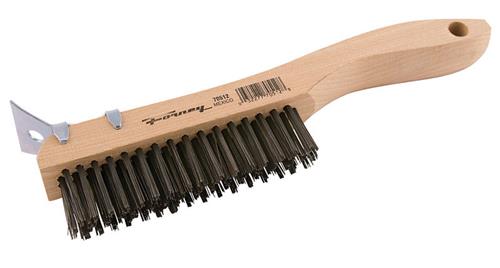 Forney 70512 Scratch Brush w/Scraper Carbon 4 x 16