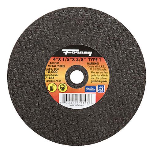 Forney 71845 Cut-Off Wheel, Metal Type 1, 4" X 1/16" X 3/8"