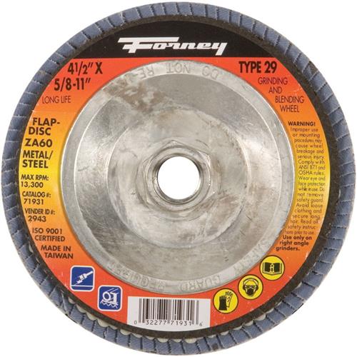 Forney 71932 Flap Disc, Type 29, 4-1/2" x 5/8-11 ZA80