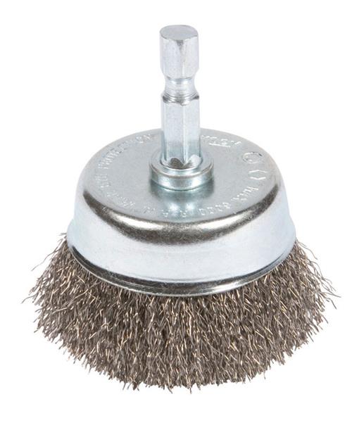 Forney 72729 Cup Brush Crimped 2" x .012 x 1/4" Hex Shank
