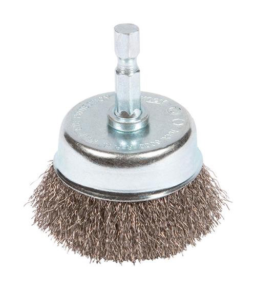 Forney 72730 Cup Brush Crimped 2" x .008 x 1/4" Hex Shank