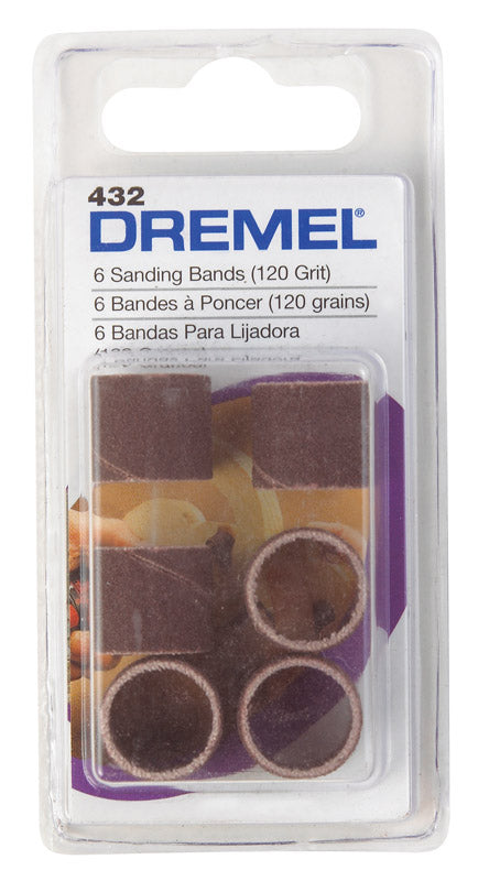 Dremel 1/2 Inch 120-Grit Sanding Bands 6-Pack 432