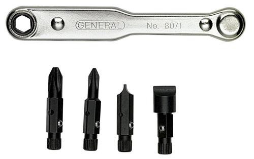 General Tools 8071 5-Pc Ratcheting Offset Screwdriver Set
