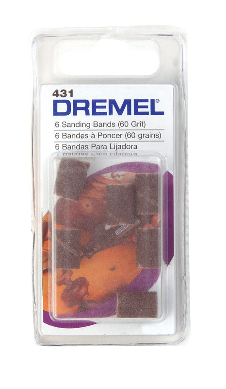 Dremel 1/4 Inch 60-Grit Sanding Bands 6-Pack 431