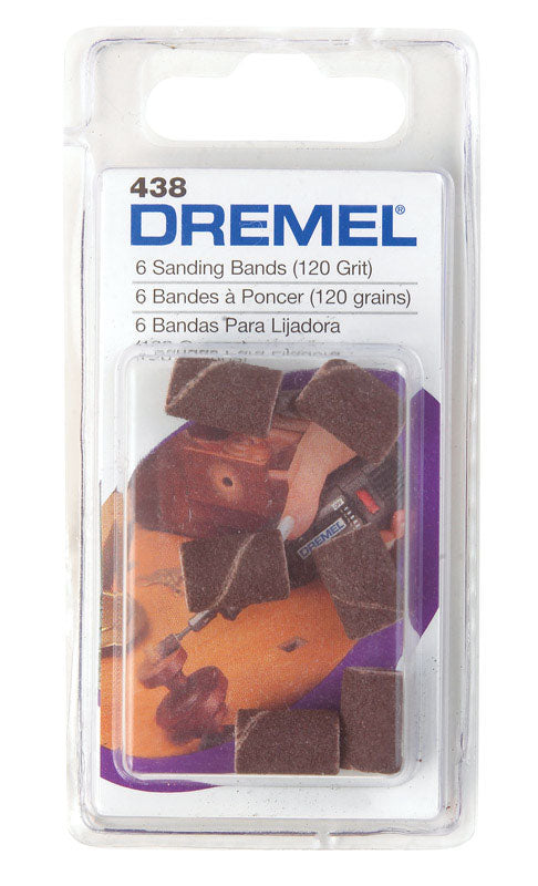 Dremel 1/4 Inch 120-Grit Sanding Bands 6-Pack 438