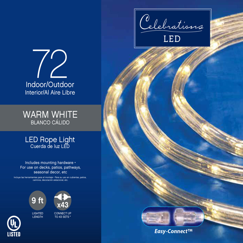 Celebrations LED 72 ct Rope Christmas Lights 9 ft. 2T41A