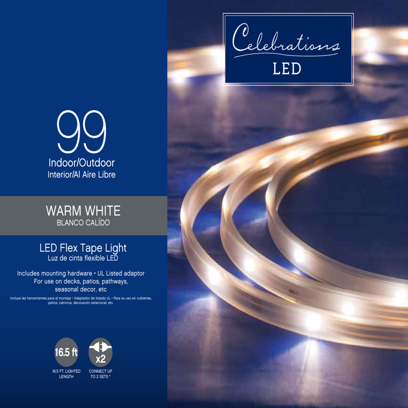 Celebrations LED 99-Count Rope Christmas Lights 16.4 ft. 2T4349