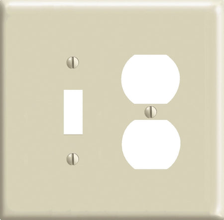 Leviton PJ18-I 2-Gang Toggle/Duplex Wallplate Ivory - Box of 25