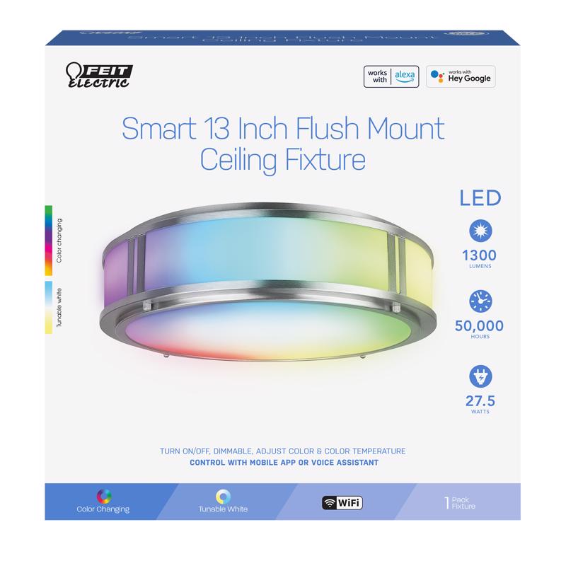 Feit Electric Smart 13 Inch Flush Mount Ceiling Fixture FM13/RGBW/NK/AG