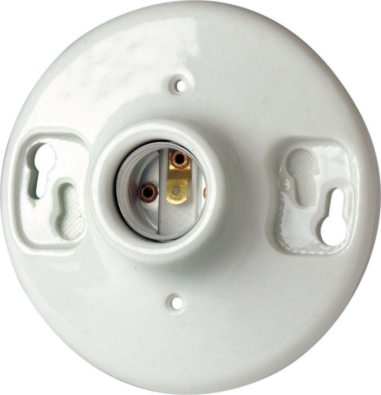 Leviton 49875 Glazed Porcelain Outlet Box Mount Incandescent Lampholder