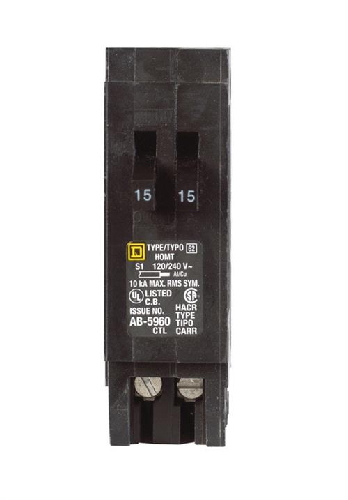 Square D HomeLine 15  Amp Plug-On Miniature Circuit Breaker HOMT1515CP