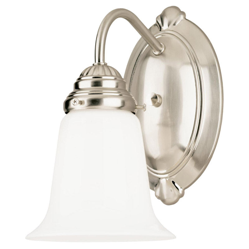 Westinghouse 1-Light Brushed Nickel White Wall Sconce 66496