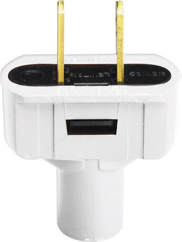 Leviton 48643-W Residential Vinyl Non-Polarized Plug White - Box of 25