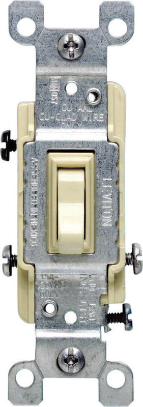 Leviton Toggle Framed 3-Way AC Quiet Switch Ivory 1453-2I - Box of 10