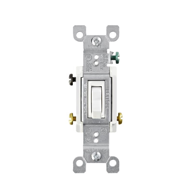 Leviton Toggle Framed 3-Way AC Quiet Switch White 1453-2W - Box of 10