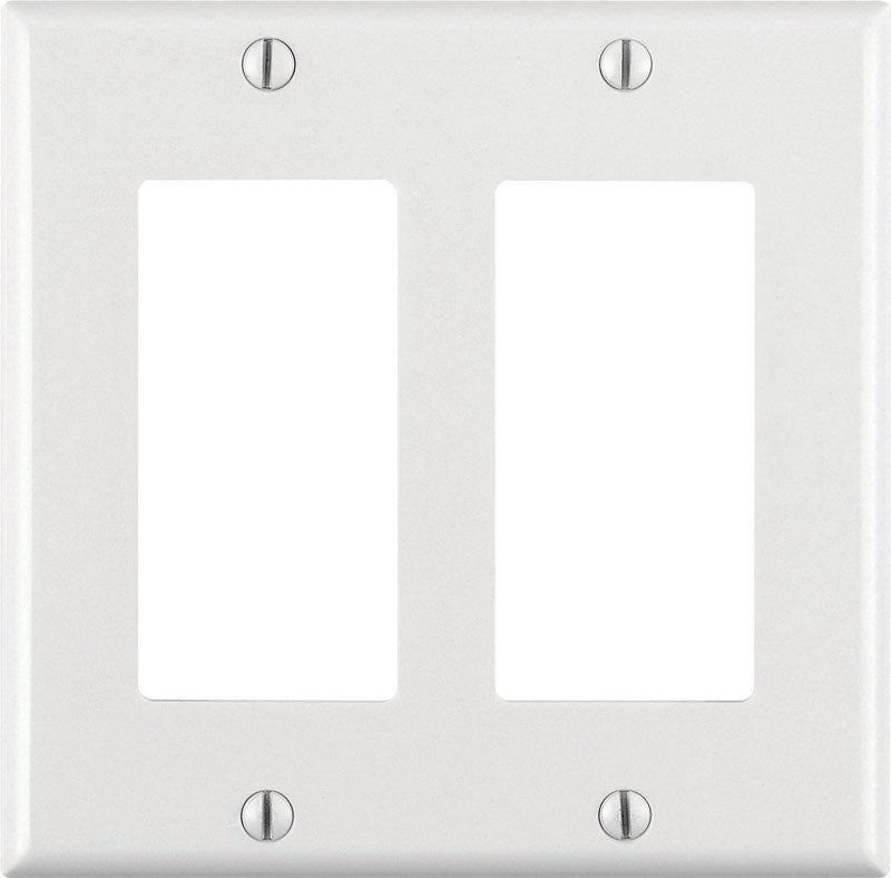 Leviton 80409-W  2-Gang Decora/GFCI Device Decora Wallplate/Faceplate White - Box of 25