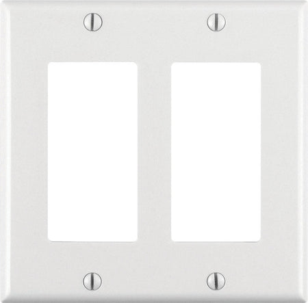 Leviton 80409-W  2-Gang Decora/GFCI Device Decora Wallplate/Faceplate White - Box of 25