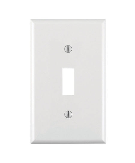 Leviton 80701-W 1-Gang Toggle Device Switch Wallplate White - Box of 20