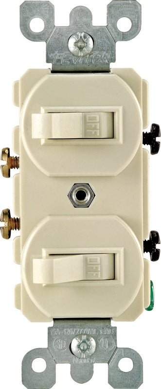 Leviton 5224-2I Duplex Style Single-Pole AC Combination Switch Ivory