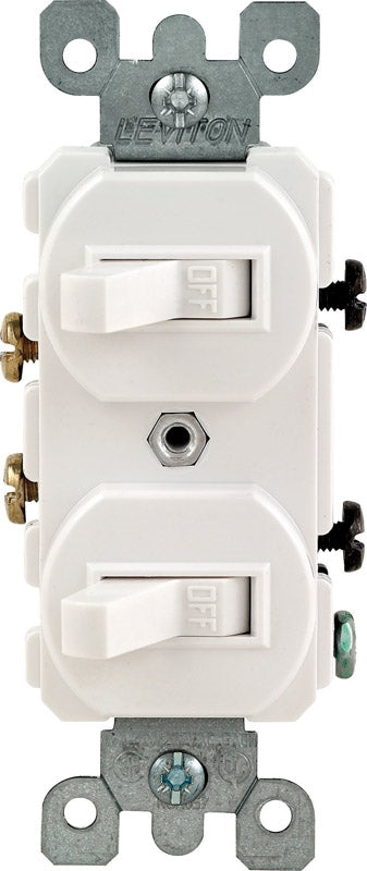 Leviton 5224-2W Duplex Style Single-Pole AC Combination Switch White