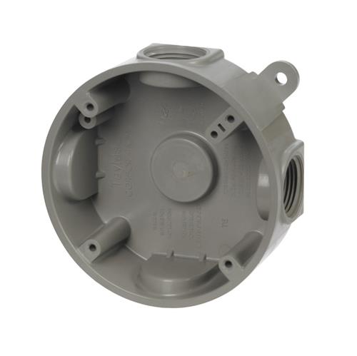 Taymac 4-3/8" Round Single Gang Outlet Box PRB57550GY