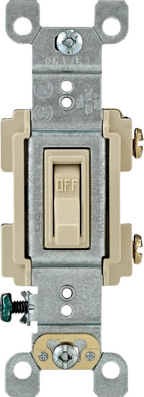 Leviton RS115-ICP Single Pole Switch Framed Toggle Ivory