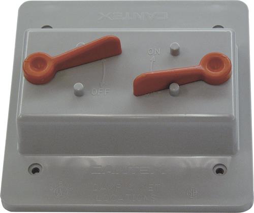 Cantex Two Gang Double Toggle Switch Cover 5133331