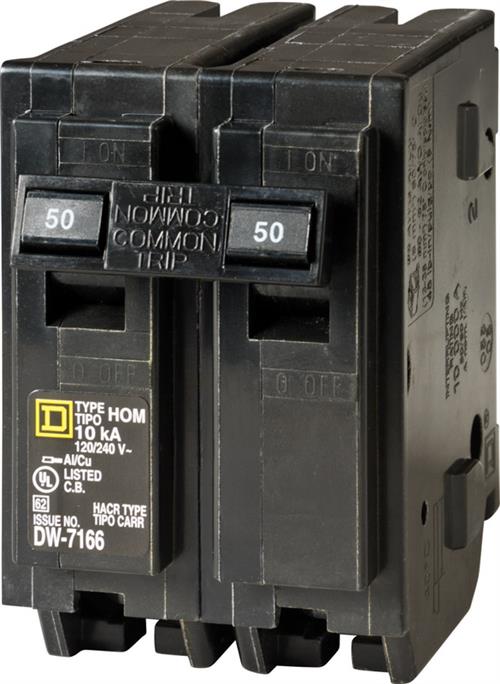 Square D HomeLine 50  Amp Plug-On Miniature Circuit Breaker HOM250CP