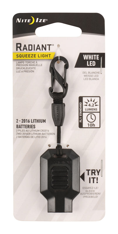Nite Ize Radiant Squeeze Light LED Key Chain Light 4.2 Lumens SQL2-02-R3