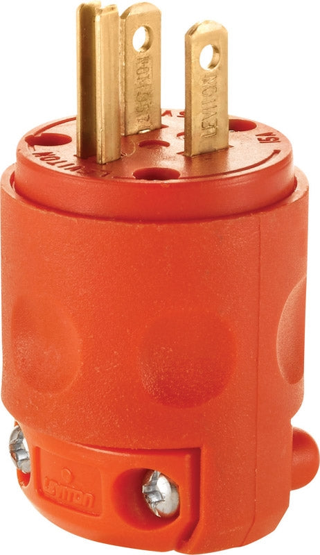 Leviton 515PV-OR Commercial Grounding Plug Orange