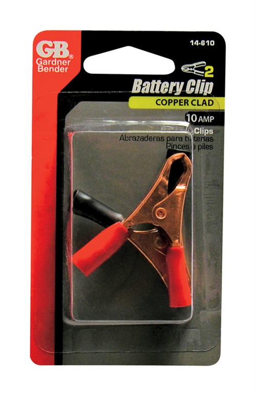 Gardner Bender 10A Copper Clad Insulated Battery Clamp 2-Pack 14-610